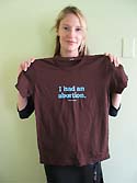 Jennifer Baumgardner designed this T-shirt to make a political statement about abortion rights.